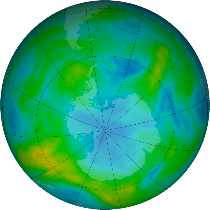 Antarctic ozone map for 01 May 1979